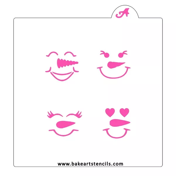 Snowman Faces Cookie Stencil