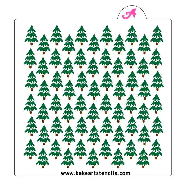 Snowy Trees Pattern Stencil Set