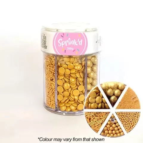 Sprink'd | Gold Shiny | 6 Cavity Jar | 200g