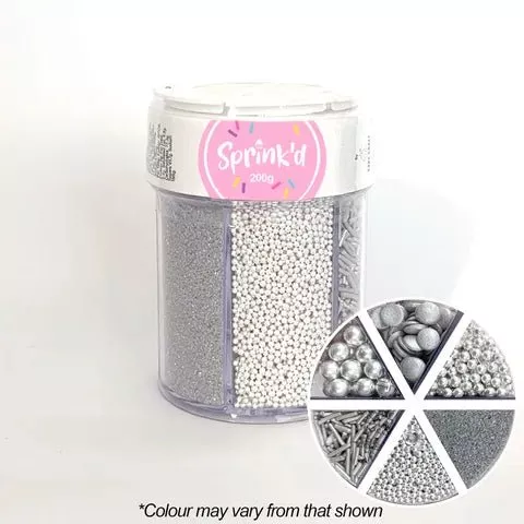 Sprink'd | Silver Shiny | 6 Cavity Jar | 200g
