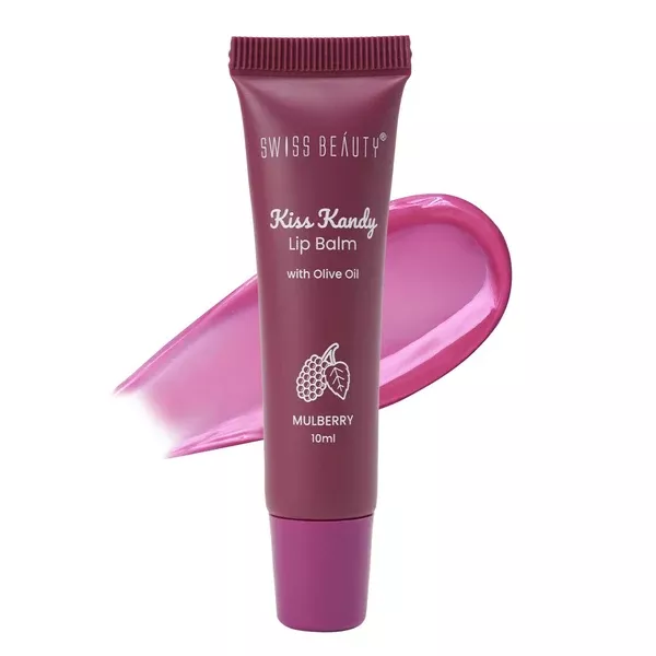 Swiss Beauty Kiss Kandy Lip Balm with Olive Oil - Mulberry - 10 ml - Pack of 2