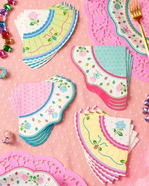 Tea Party Napkins - 24 pastel paper napkins