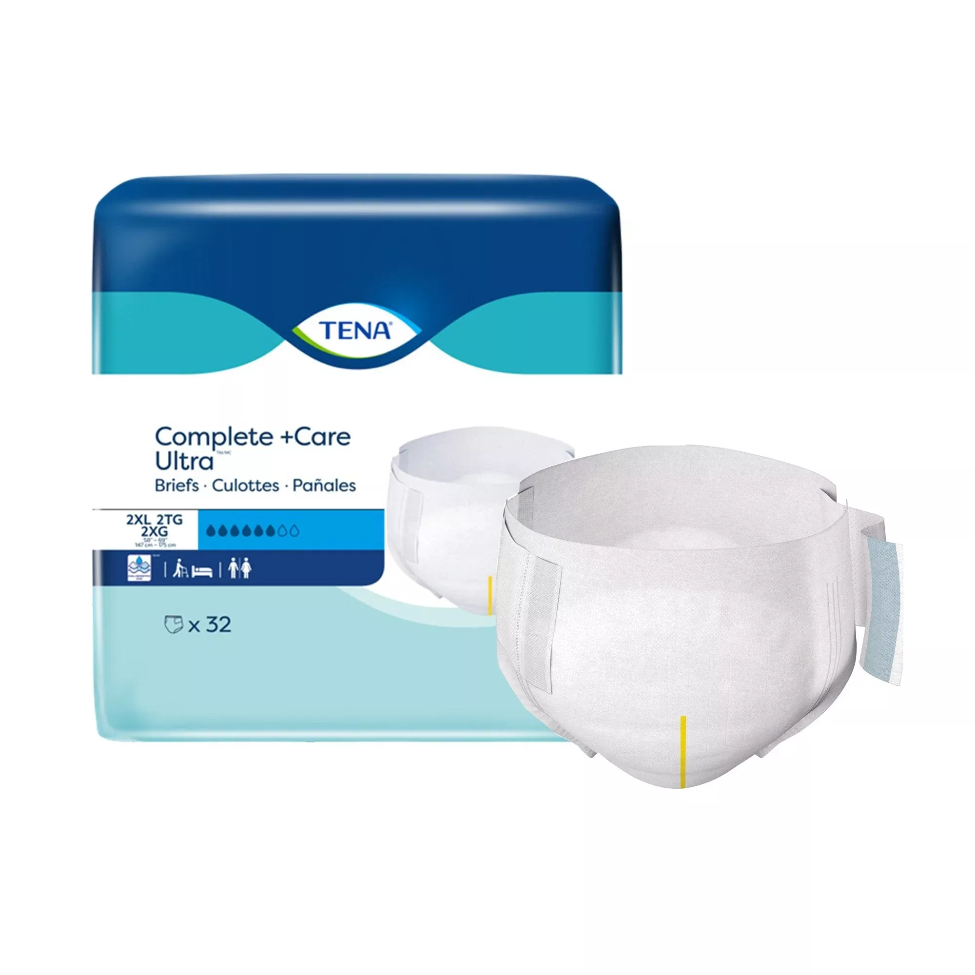 TENA Complete +Care Ultra™ Incontinence Brief, 2X-Large, 32 ct