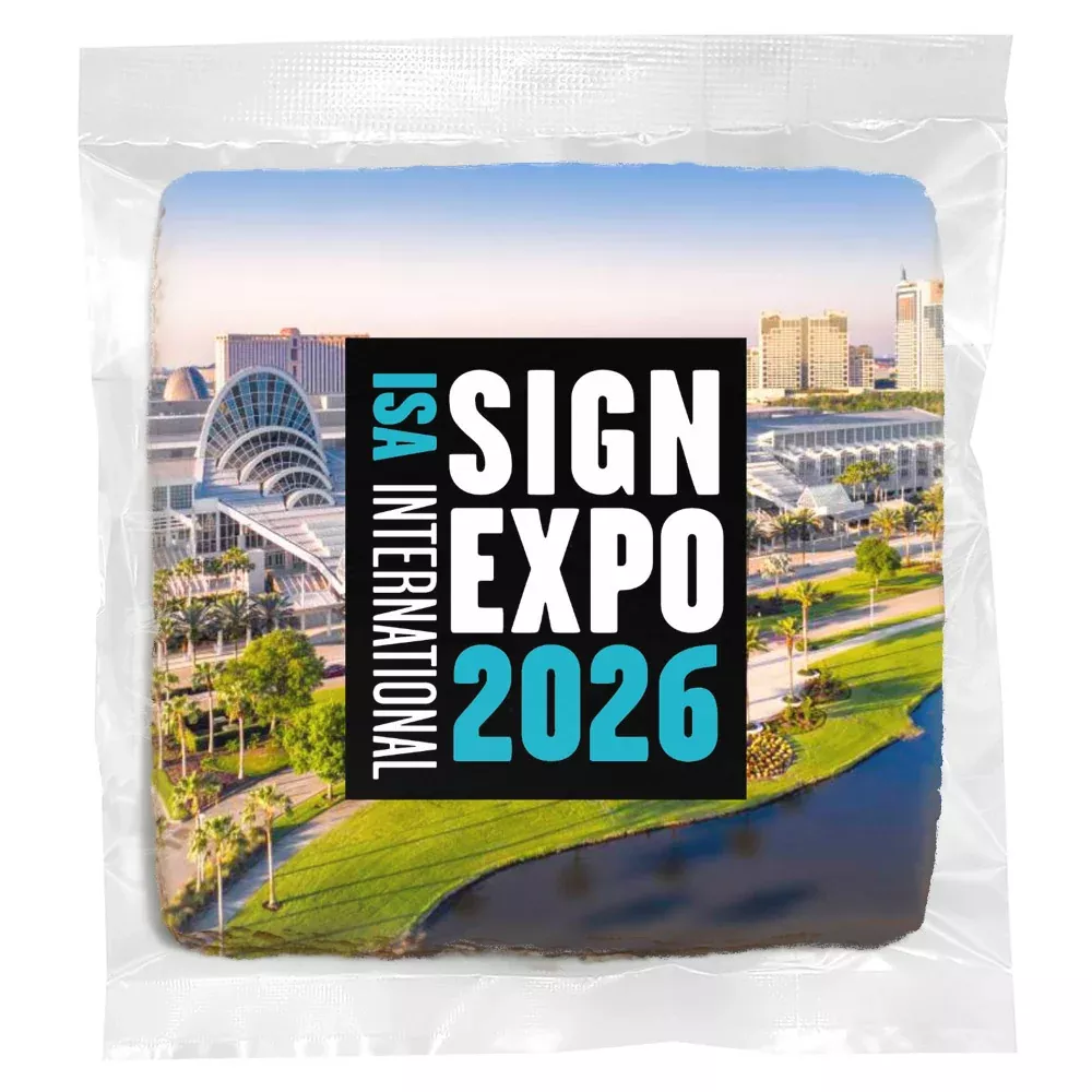 Trade Show Add Your Own Logo - Personalized Direct Print On Square Sugar Cookie