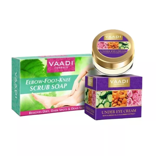 Vaadi Herbals Elbow Foot Knee Scrub Soap & Under Eye Cream Combo - combo
