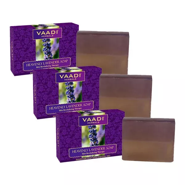 Vaadi Herbals Heavenly Lavender Soap - 75 gm - Pack of 3