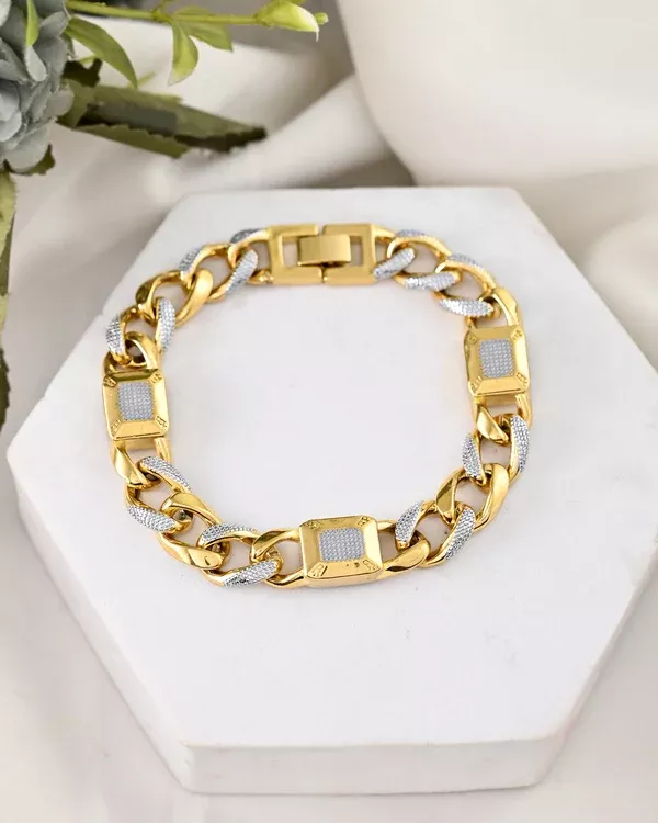 VOJ Dual Toned Men's Elgent Stylish Bracelet