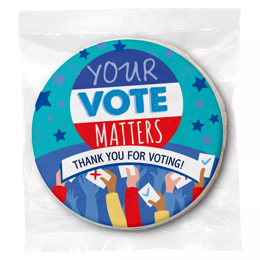 Your Vote Matters & Hands - Direct Print on Round Sugar Cookies
