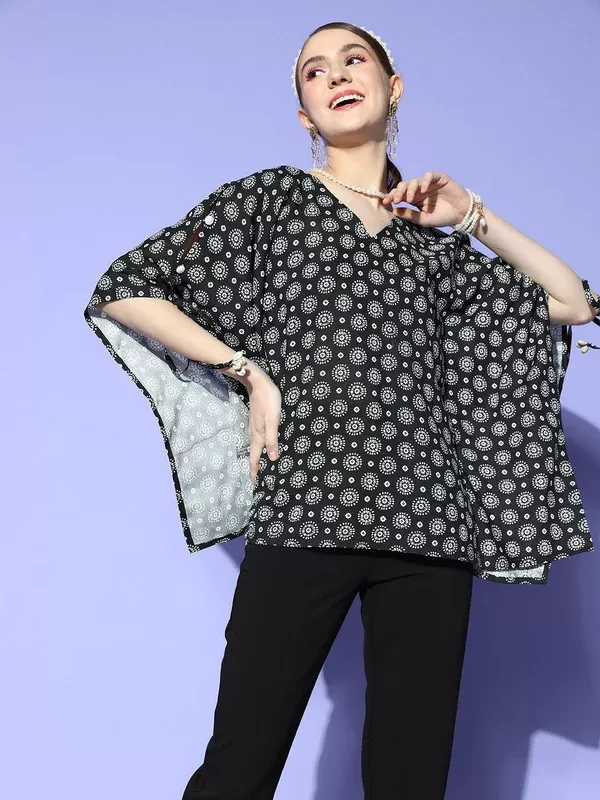 Yufta Black Kaftan Top - XS