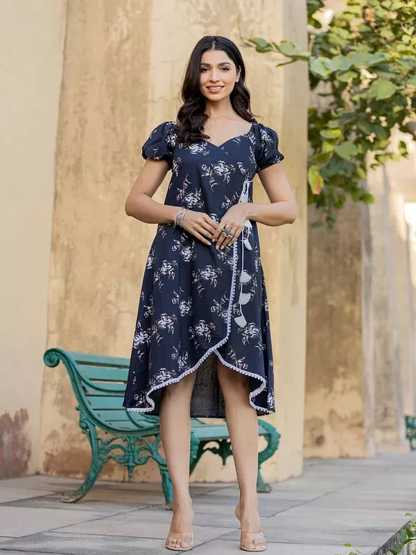 Yufta Blue Wrap Dress - XS