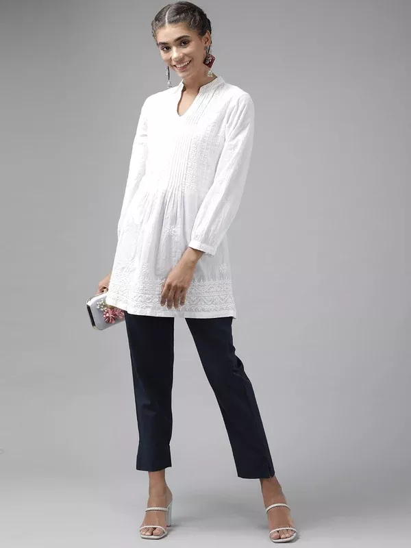 Yufta Navy Blue Cotton Fit Trousers - M
